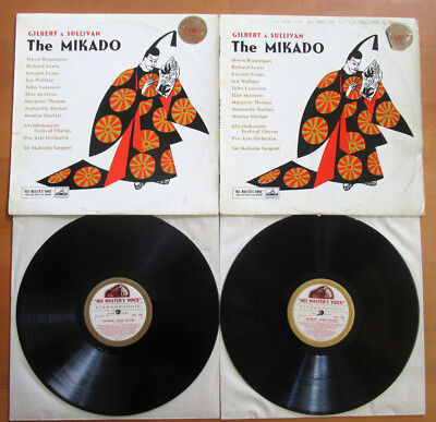 ASD 256-7 ED1 Gilbert & Sullivan The Mikado Sargent 2LP HMV 1st W/G Stereo-image