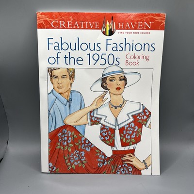 Creative Haven Fabulous Fashions of the 1950s Coloring Book (Adult Co - GOOD-image