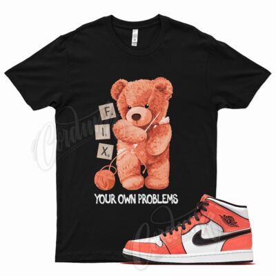 Black FIX T Shirt for Air J1 1 Mid SE Turf Orange 90 270 Flyease Vapormax-image