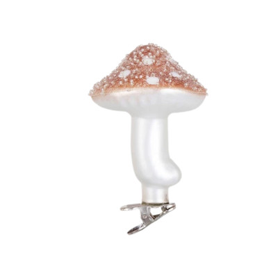 Creative Co-op Small Red Mushroom Clip-On Ornament Bauble-image
