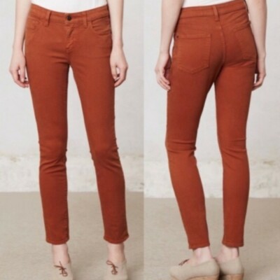 Anthropologie Pilcro and the Letterpress Burnt Orange Stet Skinny Jean Size 25-image