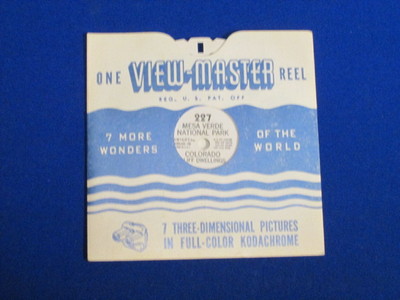 1950's MESA VERDE PARK COLORADO CLIFF DWELLINGS VIEW-MASTER REEL & SLEEVE #227-image