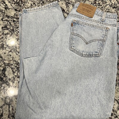 VTG 550 Levis Jeans Mens 38x30 Blue Straight Orange Tab 90s Mid Rise Denim a-image