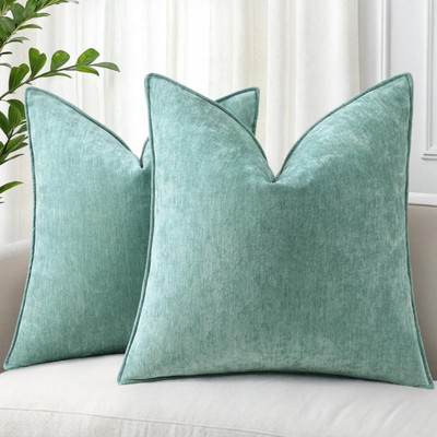 Spring Couch Throw Pillow Covers 22x22 Set of 2, Decorative Soft Chenille Pil...-image