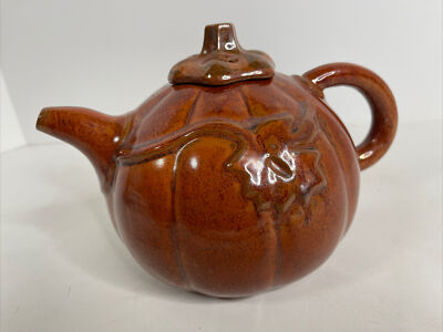 Pottery Squash Pumpkin Teapot Rust Orange the Potter’s craft Sigma Tastesetter-image