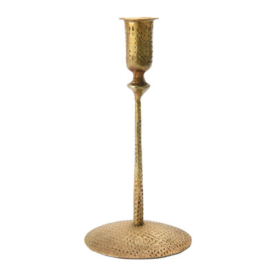 Creative Co-Op Hand-Forged Hammered Metal Taper, Antique Brass Finish Candle ...-image