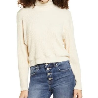 NWOT  LA LA LAND CREATIVE CO Ribbed Mock Neck Sweater Size M-image
