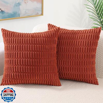 decorUhome Rust Neutral Decorative Throw Pillow Covers 26x26 Inch Set of 2, B-image