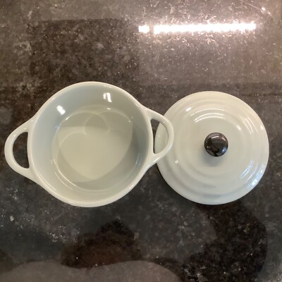 Creative Co-op Stoneware Green Mini/Individual Baker Dish w/Lid NWT-image