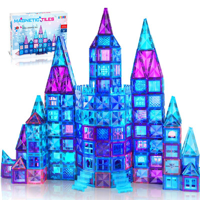 Magnetic Tiles, 116PCS Magnet Building Blocks, 3D Diamond Magnetic Blocks, Co...-image