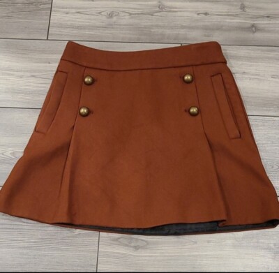 Winter Skirt Military Skirt Burnt Orange Skirt Mini Skirt-image