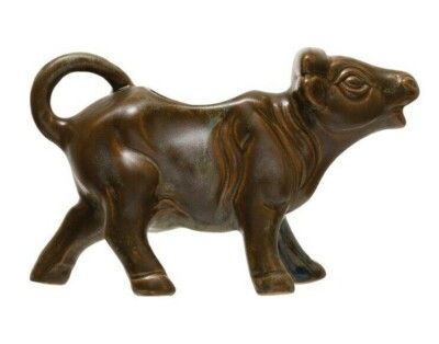 Creative Co-Op Stoneware 4 oz Cow Creamer Pitcher 6
