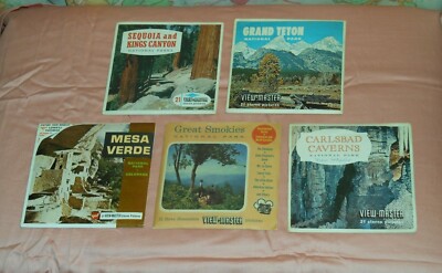 NATIONAL PARK VIEW-MASTER REELS lot x5 Mesa Verde Carlsbad Great Smokies Sequoia-image