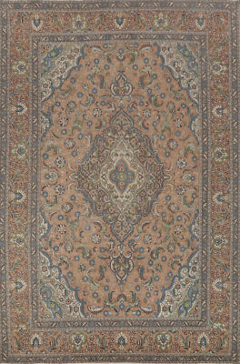 Traditional Wool Hand-knotted Over-Dyed Living Room Area Rug 8x11 Floral Carpet-image
