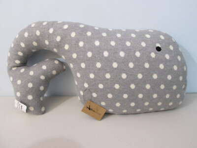 Creative Co-op Cotton Knit Whale Pillow Plush Stuffed Animal New 18