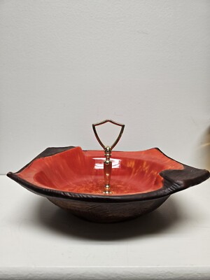 California Originals Mid Century Red Orange Candy Art Pottery Cal Orig 137USA-image