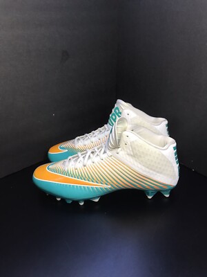Nike Vapor Speed 2 TD Mid Football Cleats Teal Orange White 846443-317 Mens 14.5-image