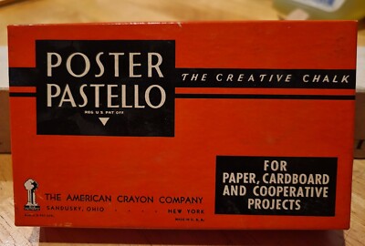 Vintage POSTER PASTELLO  COLORED CREATIVE CHALK  BOX SET OF 12 -image