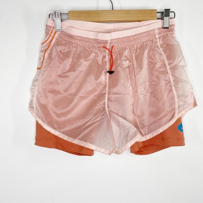 Nike Pink Orange Icon Clash Tempo Luxe Mid-Rise Running Shorts Womens Size XS-image