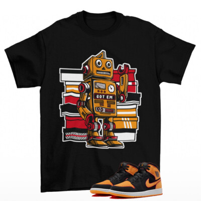 Sneaker Bot Shirt to Match Jordan 1 Mid Vivid Orange Fat Tounge FJ4923-008-image