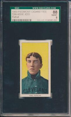 Addie Joss 1909 -11 T206 Piedmont Portrait SGC 88 8 !!-image