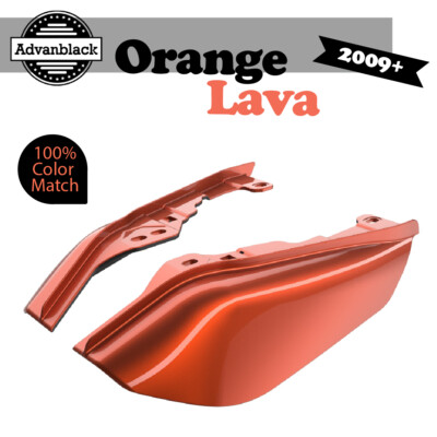 Mid Frame Air Deflectors Heat Shield Trim Covers For Harley Touring ORANGE LAVA-image