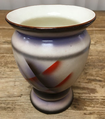 Czechoslovakia Art Deco Cecho-Slovakia Mid Century Modern MOD Art Pottery Vase-image