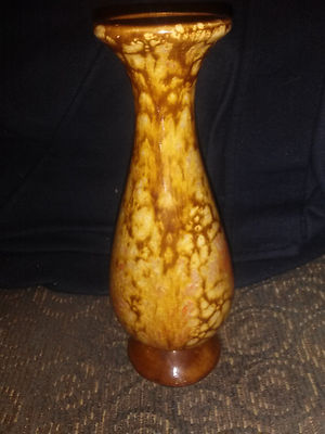 Jem of California Pottery Orange Drip Glaze Bud Vase 6 1/4
