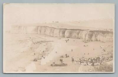 Joss Bay White Challk Cliffs BROADSTAIRS Thanet Kent RPPC Real Photo 1906-image
