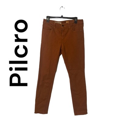 Pilcro womens 29 anthropologe rust orange jeans skinny stet fit denim mid rise-image