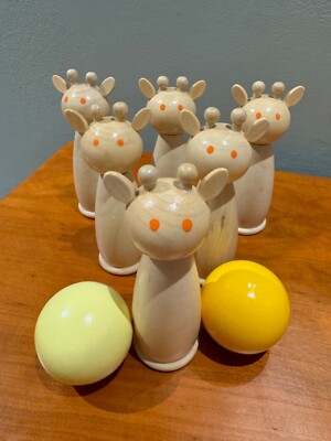 Creative Co-Op Giraffe Bowling Game--New-image