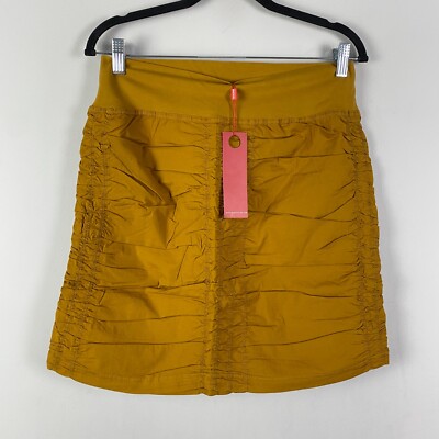 XCVI Wearables Trace Skirt Size M Solid Orange Stretch Pull On-image