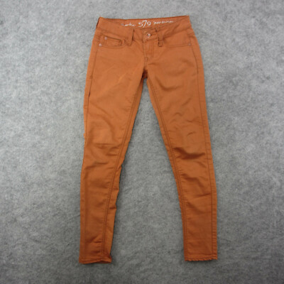 Authentic 579 Jeans Women's 1/2 Orange Dark Wash Skinny Jeans-image