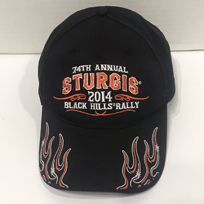 Sturgis Hat Cap 74th Annual Black Hills Rally 2014 Black Orange Mid Florida-image