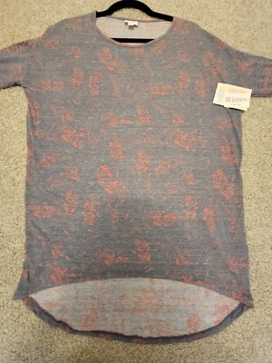 Lularoe Irma XS- NWT- Muted Grey and orange geometric print tunic-image
