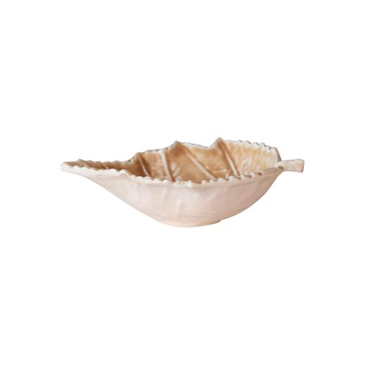 , Brown Enameled Aluminum Leaf Shaped Dish, Small-image