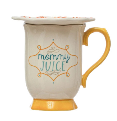 Creative Co-op - Hand-Painted Stoneware Mug & Saucer 