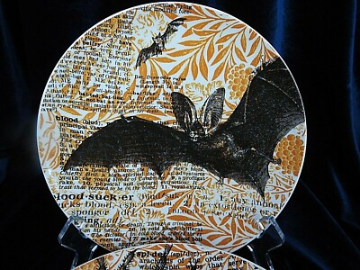 4 Creative Co-op Scary Creature Salad Dessert Plates 8