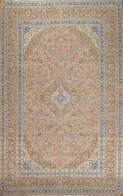 Vintage Floral Coral Wool Traditional Handmade Living Room Rug Area Carpet 10x13-image