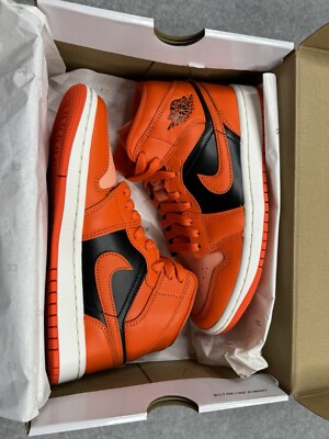 Nike Women's Air Jordan 1 Mid SE Crimson Bliss Orange Rush DM3381-600 Size 5.5-image