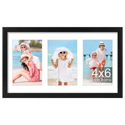 decorUhome 8x14 Picture Frames Collage  3Pcs 4x6  1Pcs 8x14 Unmatted, 3 4x6-image