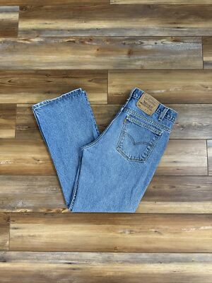 Vintage Levi's 517 Orange Tab Men's 36x30 Light Denim Whiskered Jeans Clean-image