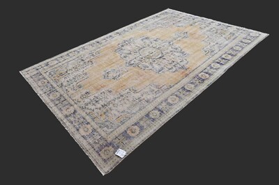 Vintage Turkish Oushak Rug, Orange 6x10 ft, Handmade Wool, Bohemian Anatolian-image