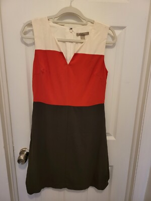 Banana Republic Dress White Orange Gray Size 2-image