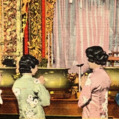 Interior Tin How Temple Joss House San Francisco CA Vintage Postcard 4288-image