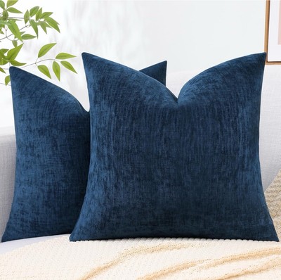 decorUhome Couch Throw Pillow Covers 18x18 Set of 2, Decorative Soft Chenille…-image
