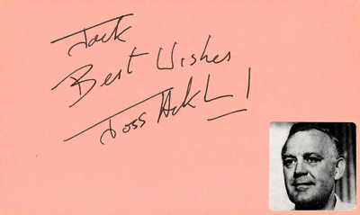 Joss Ackland Signed Auto 3x5 Index Card Hunt for Red October-image