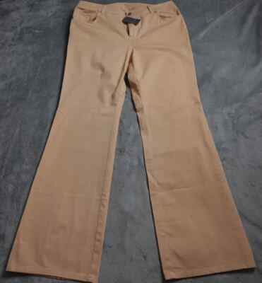 Chico's Flare Pants Women's Size 2 US 12 Orange Mid Rise Flat Front Casual-image