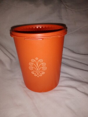 Vintage Tupperware Med/Small Food Storage Canister 809-13 Mid Century Modern -image