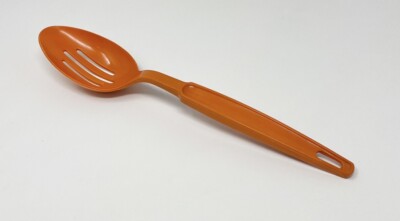 Vintage EKCO Nylon Slotted Serving Spoon Burnt Orange USA 70s Look Mid Century-image